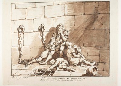 Ugolini della Gherardesca and His Sons in the Tower of His Starvation by Bartolomeo Pinelli