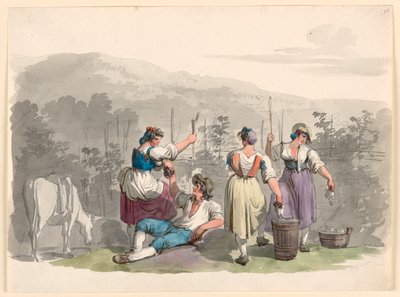 Vintage in the Mountains Near Rome by Bartolomeo Pinelli