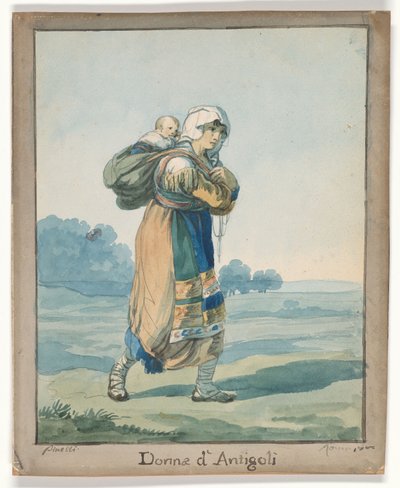 Woman from Antigoli, Illustration for Roman Costumes and Customs by Bartolomeo Pinelli