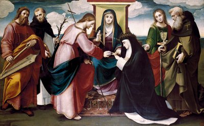 The Mystical Wedding of Saint Catherine of Siena with Christ and the Saints by Bartolomeo called Bagnacavallo Ramenghi