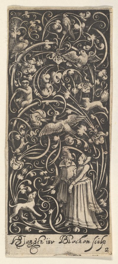 Vertical Panel with a Man and Woman, ca. 1631 by Bartolomeus van Lochom