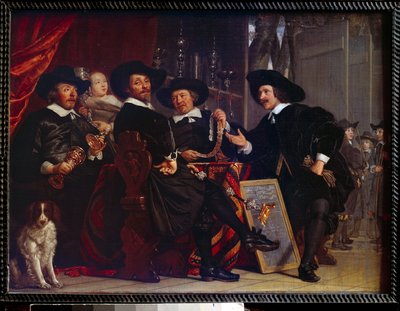 The Syndics of the Arquebusiers of San Sebastian in Amsterdam by Bartolomeus van der Helst
