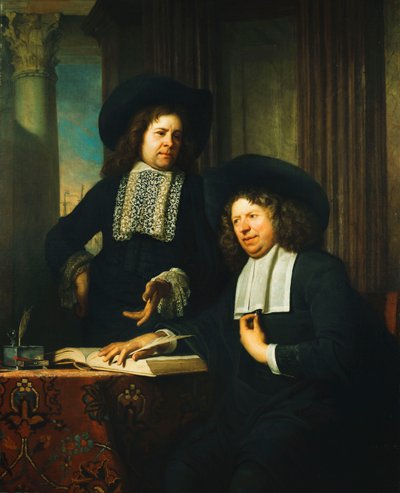 Two Gentlemen, One Seated at a Table by Bartolomeus van der Helst