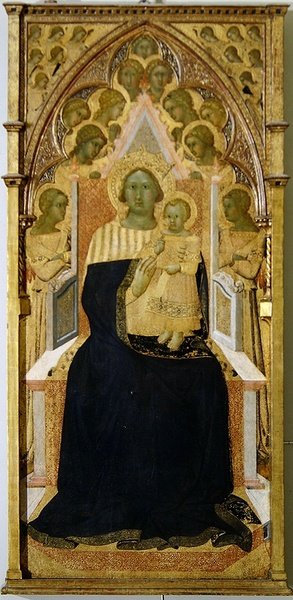 Madonna and Child Enthroned, Surrounded by Angels by Bartolommeo Bulgarini