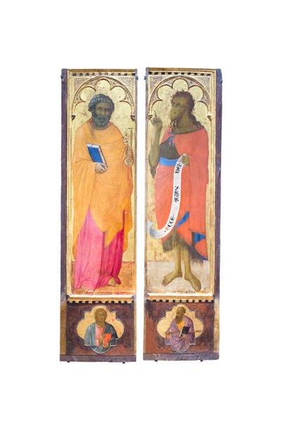 St. Peter and St. John the Baptist; an apostle and St. Paul by Bartolommeo Bulgarini
