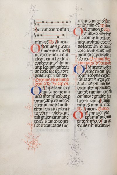 Missale: Fol. 146v: Music for various prayers by Bartolommeo Caporali