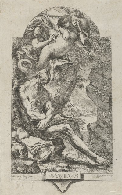 Saint Paul of Thebes tempted by a demon, after Magnasco, ca. 1720-30 by Bartolommeo Gazalis