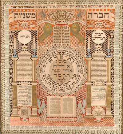 Memorial Tablet and Omer Calendar by Baruch Zvi Ring