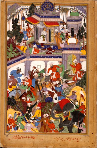 Akbar Visits the Shrine of Khwajah Muin ad-Din Chishti at Ajmer, ca. 1590 by Basawan