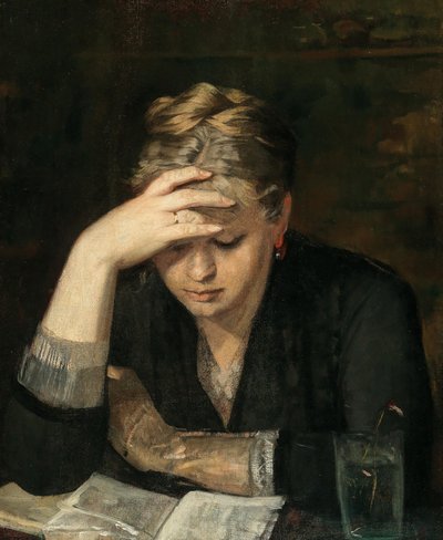 The Reader (Portrait of Dina Babanina) by Bashkirtseva