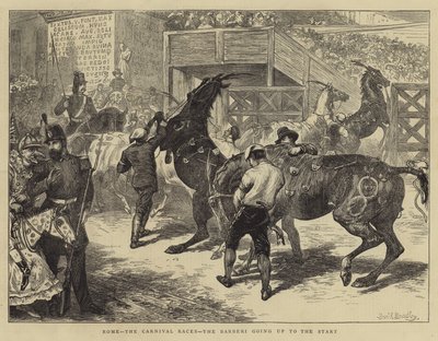 Rome, the Carnival Races, the Barberi Going Up to the Start by Basil Bradley
