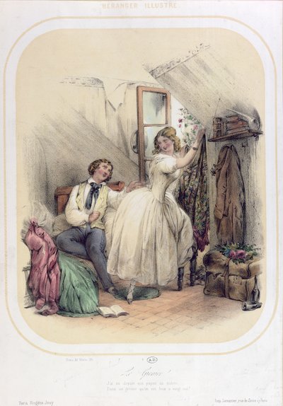 Illustration for the Song Le Grenier by Pierre Jean de Beranger by Bassaget Numa
