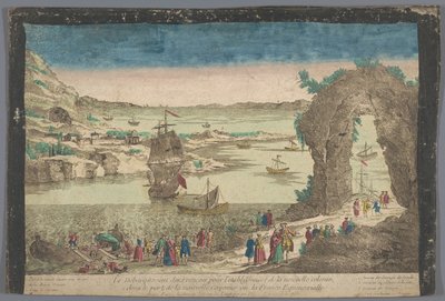 View of the Arrival of the French in the Port of Cayenne for the Establishment of a New Settlement by Basset