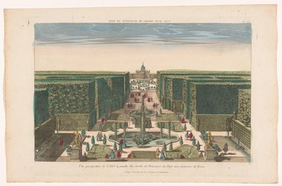 View of a Garden of the Pope near the City of Rome by Basset