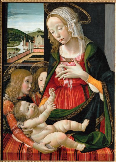 Madonna Nursing the Infant Jesus, Surrounded by Angels by Bastiano Mainardi
