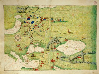 Eastern Europe and Central Asia, from Atlas of the World in Thirty-Three Maps by Battista Agnese