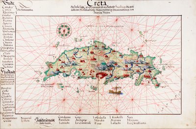 Map of Creta 1554 by Battista Agnese