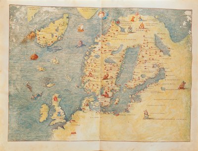 Map of Northern Europe by Battista Agnese