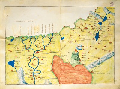 Nile River Delta, Red Sea and Mount Sinai, from Atlas of the World in Thirty-Three Maps by Battista Agnese