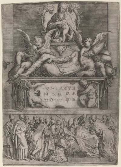 Tomb of a Bishop by Battista Angolo del Moro after Parmigianino