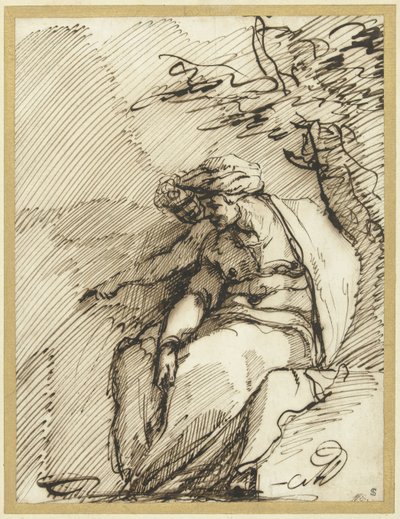 Sibyl with a Genius under a Tree by Battista Franco (possibly)