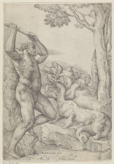 Hercules Fighting the Hydra of Lerna by Battista Franco