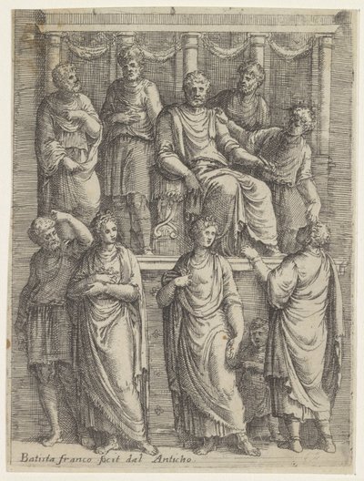 Judge delivering a verdict (History of Emperor Trajan series) by Battista Franco