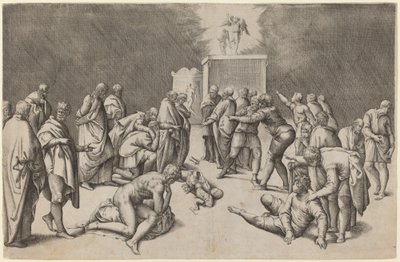 The Ark of the Lord in the Temple of Dagon by Battista Franco