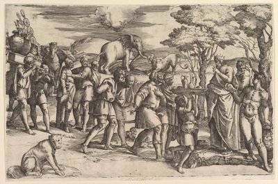 Melchizadek Offering Bread and Wine to Abraham by Battista Franco Veneziano