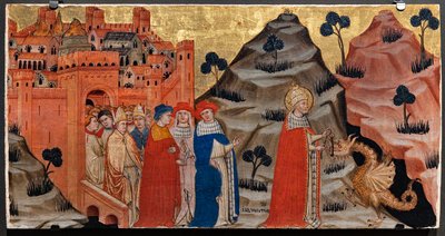 Pope St. Sylvester defeats the dragon of the Tarpeian Rock by Battista da Vicenza