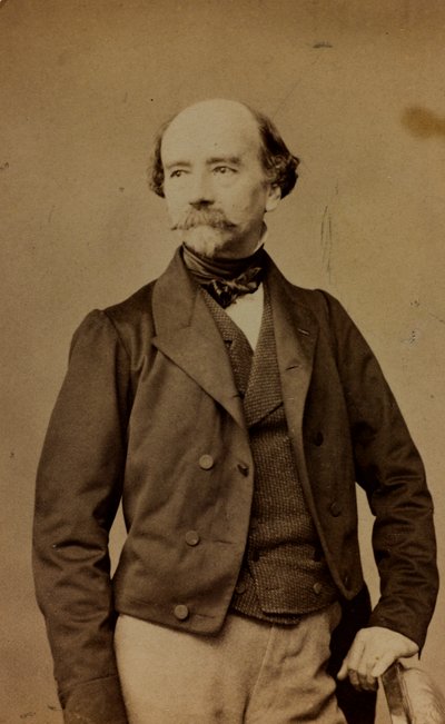 Portrait of Eugène-Emmanuel-Amaury Pineu-Duval, known as Amaury-Duval, French painter; carte de visite by Bayard and Bertall