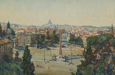 Rome, from The Pincio, Piazza Del Popolo by Beatrice Mary Seccombe Leech