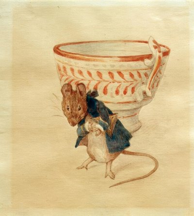 Mr. Mouse Bows Before a Teacup by Beatrix Potter