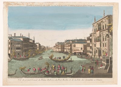 View of the Grand Canal with Gondolas, the Palazzo Balbori, and the Rialto Bridge in Venice by Beauvais