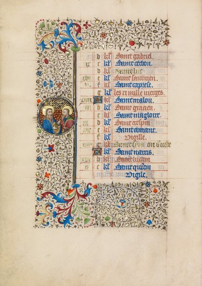 October Calendar Page; Saints Simon and Jude by Bedford Master