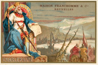 Charlemagne and the crossing of the Alps by Belgian School