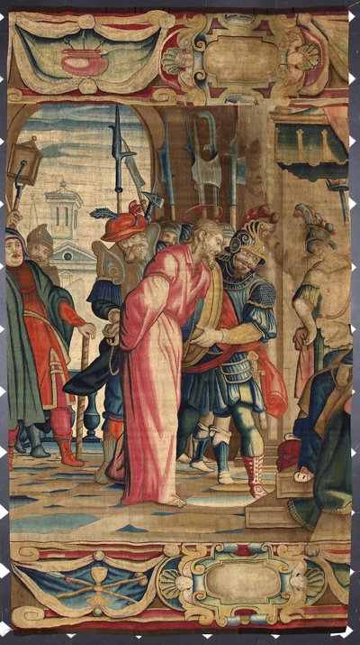 Christ and Pontius Pilate (Tapestry, 16th century, Brussels) by Belgian School