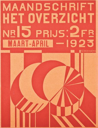Cover for the March-April 1923 issue of the magazine Het Overzicht by Belgian School