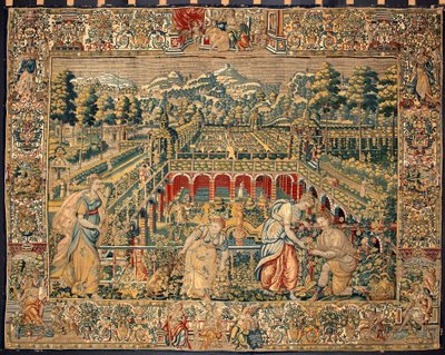 Fruit harvesting scene. Tapestry of the manufactures of Brussels. 16th century Genes, Musei di Strada Nuova by Belgian School