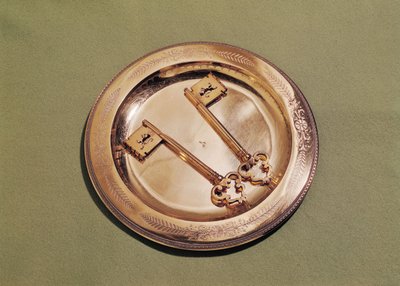Keys of Ghent on a plate by Belgian School