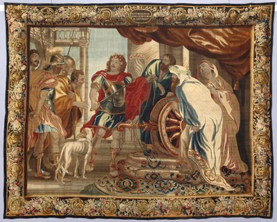 King Alexander the Great slices the Gordian knot. Tapestry made in the manufactures of Brussels. 16th century Genes, Musei di Strada Nuova by Belgian School