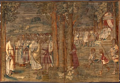 Moses establishing the Justice Tapestry by Dionys Martensz after the cartons of Luca Cambiaso and made in the manufactures of Brussels. 1561-1564 Genes, Musei di Strada Nuova by Belgian School