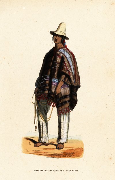 Native American Gaucho from Buenos Aires, Argentina by Belgian School