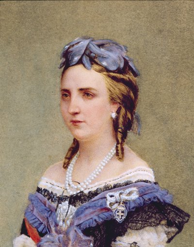 Portrait of Charlotte of Saxe-Cobourg-Gotha Princess of Belgium and Empress of Mexico (detail) by Belgian School