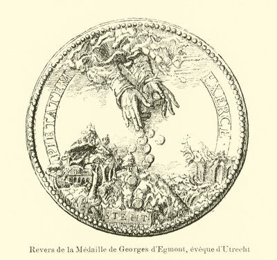Reverse of a medal of George van Egmond, Bishop of Utrecht by Belgian School