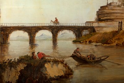 Second back room, meeting room, murals with rural scenes in classical style, around 1810, scene 2 by Belgian School