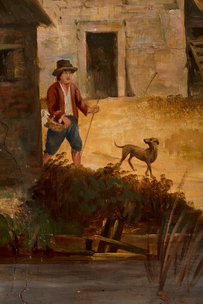Meeting room, murals with rural scenes in classical style, probably from around 1810, scene 3 by Belgian School