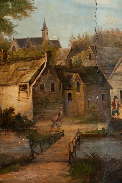 Second Back Room at the Back, Meeting Room, Murals with Rural Scenes in Classical Style, Probably from Around 1810, Scene 3 by Belgian School