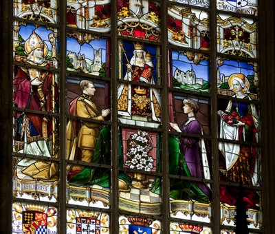 Stained glass window, Church of Our Lady of Sablon by Belgian School
