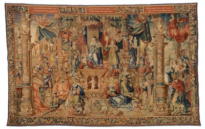 Tapestry, Faith Welcoming the Heroes of Antiquity by Belgian School